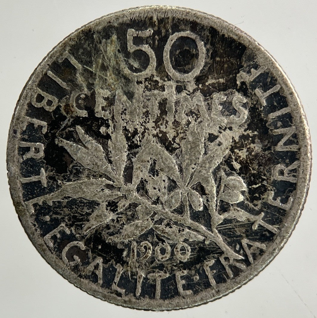 1900 France 50 Centimes Silver Coin | Fair Grade