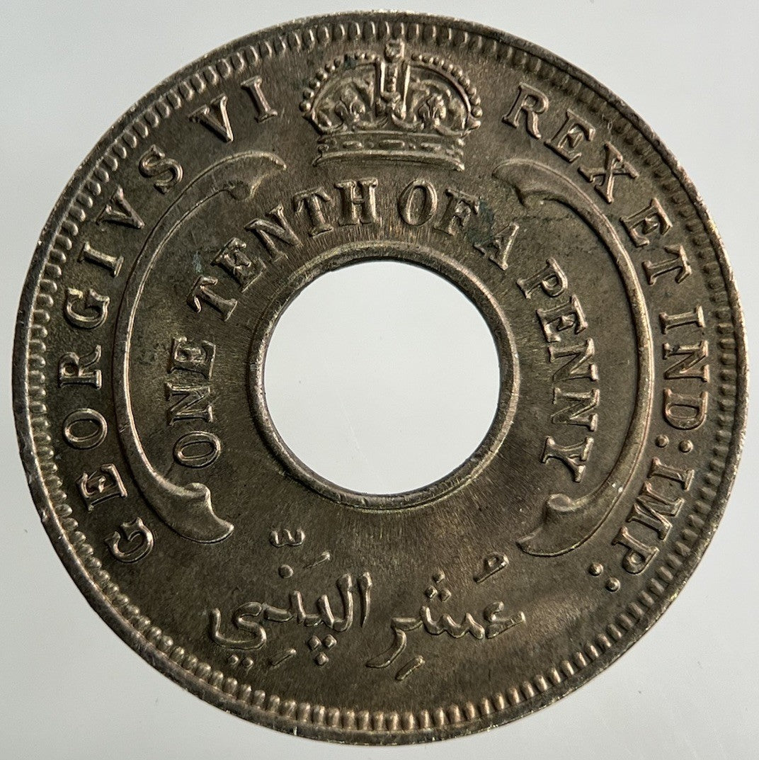 1944 West Africa 1/10 One Tenth Of A Penny Coin | Very Fine Grade
