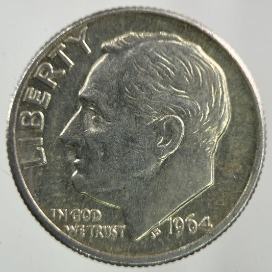 1964 - D US USA Roosevelt Dime Silver Coin | Fine Collectable Grade