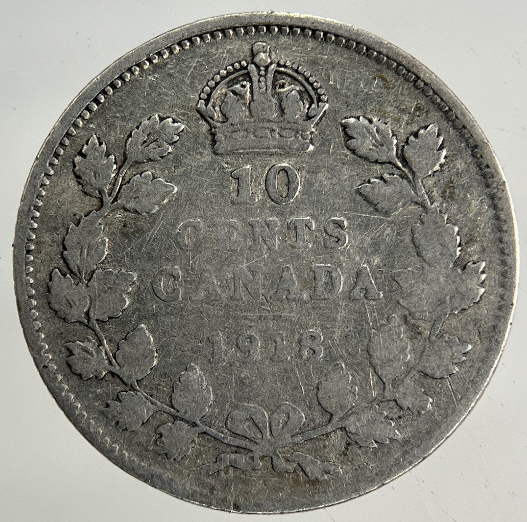 1918 Canada 10 Cents Silver Coin | Collectable Grade