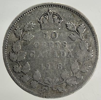 1918 Canada 10 Cents Silver Coin | Collectable Grade
