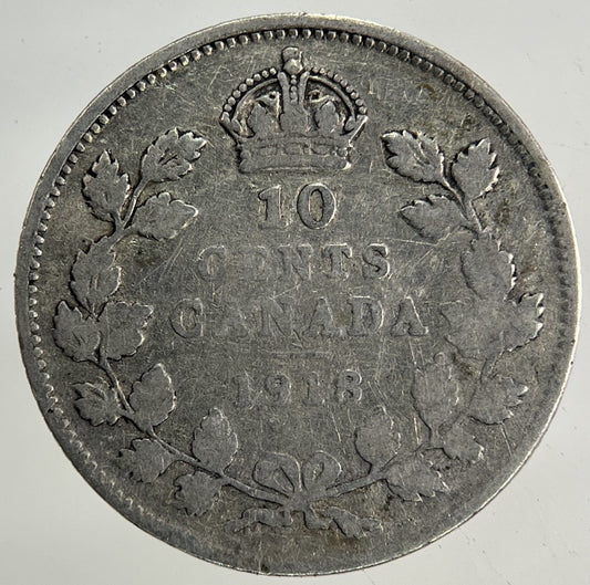 1918 Canada 10 Cents Silver Coin | Collectable Grade
