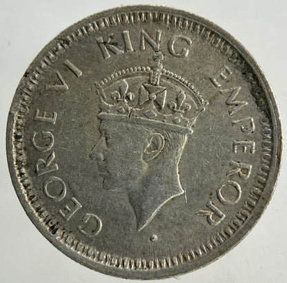 1944 India Quarter 1/4 Rupee Silver Coin | Fine Collectable Grade