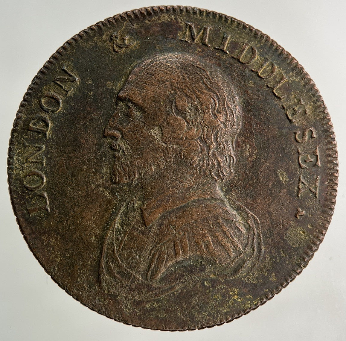 1792 London & Middlesex Half - Penny Coin | Fine Collectable Grade