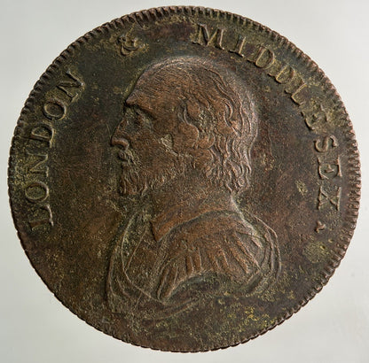 1792 London & Middlesex Half - Penny Coin | Fine Collectable Grade