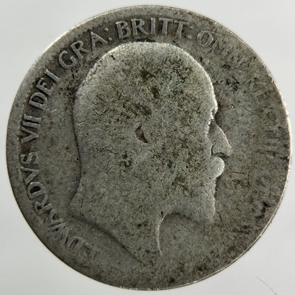 Edward VII Sixpence Silver Coin | Fair Grade