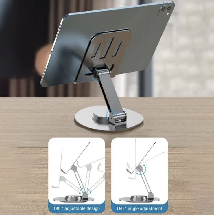 Dark Grey Metal Phone Tablet iPhone Samsung Galaxy Angle Stand - UK Stock