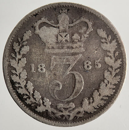 1885 Victoria Threepence Silver Coin | Collectable Grade | a9702