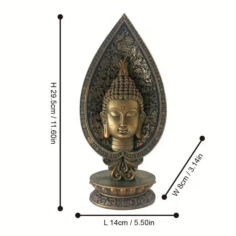 Meditating Buddha Head Resin Statue Home Sculpture Gift UK