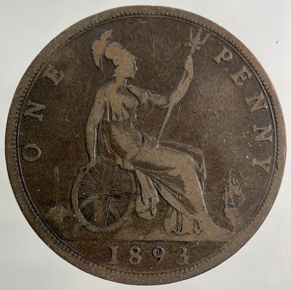1893 Victoria One Penny Coin | Collectable Grade