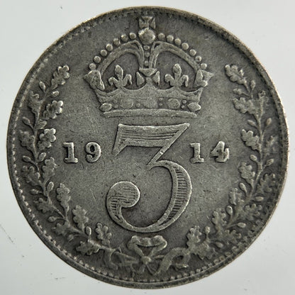 1914 George V Threepence Silver Coin | Collectable Grade