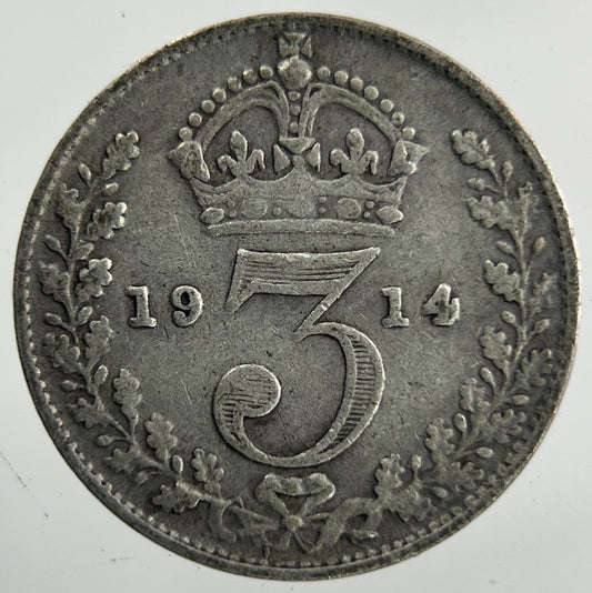 1914 George V Threepence Silver Coin | Collectable Grade