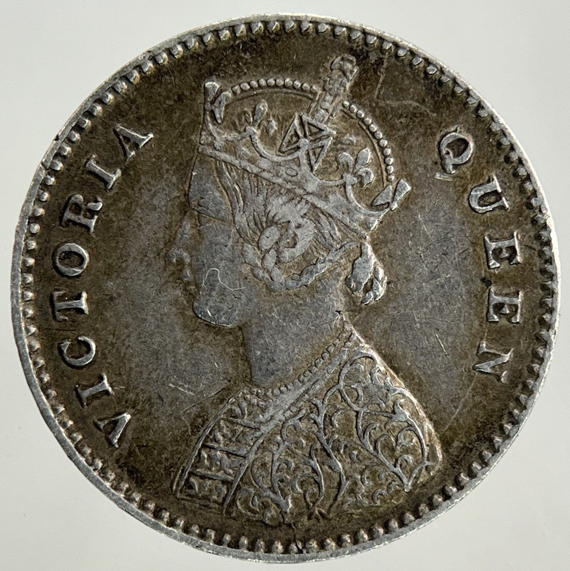 1862 India 2 Annas Silver Coin | Very High Grade