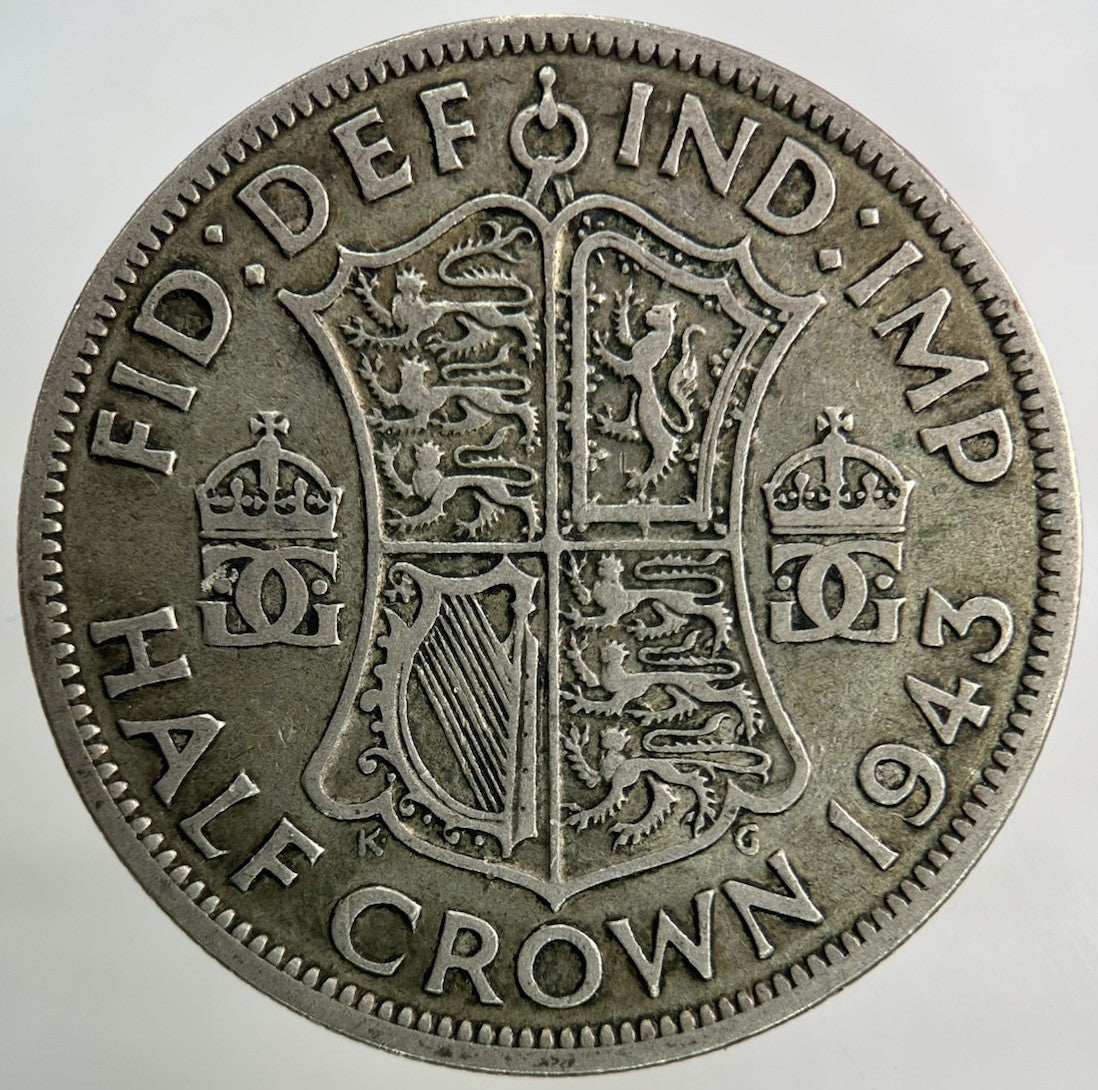 1943 George VI Half - Crown Silver Coin | Fine Collectable Grade