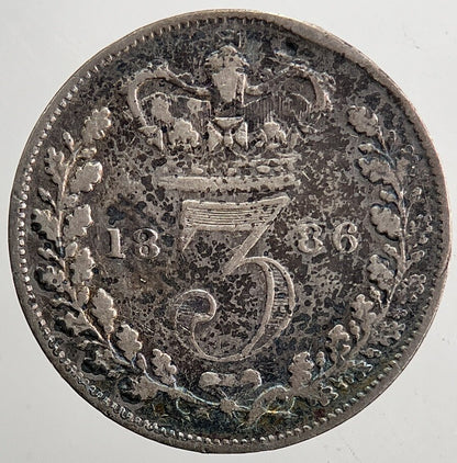 1886 Victoria Threepence Silver Coin | Fine Collectable Grade | a5427