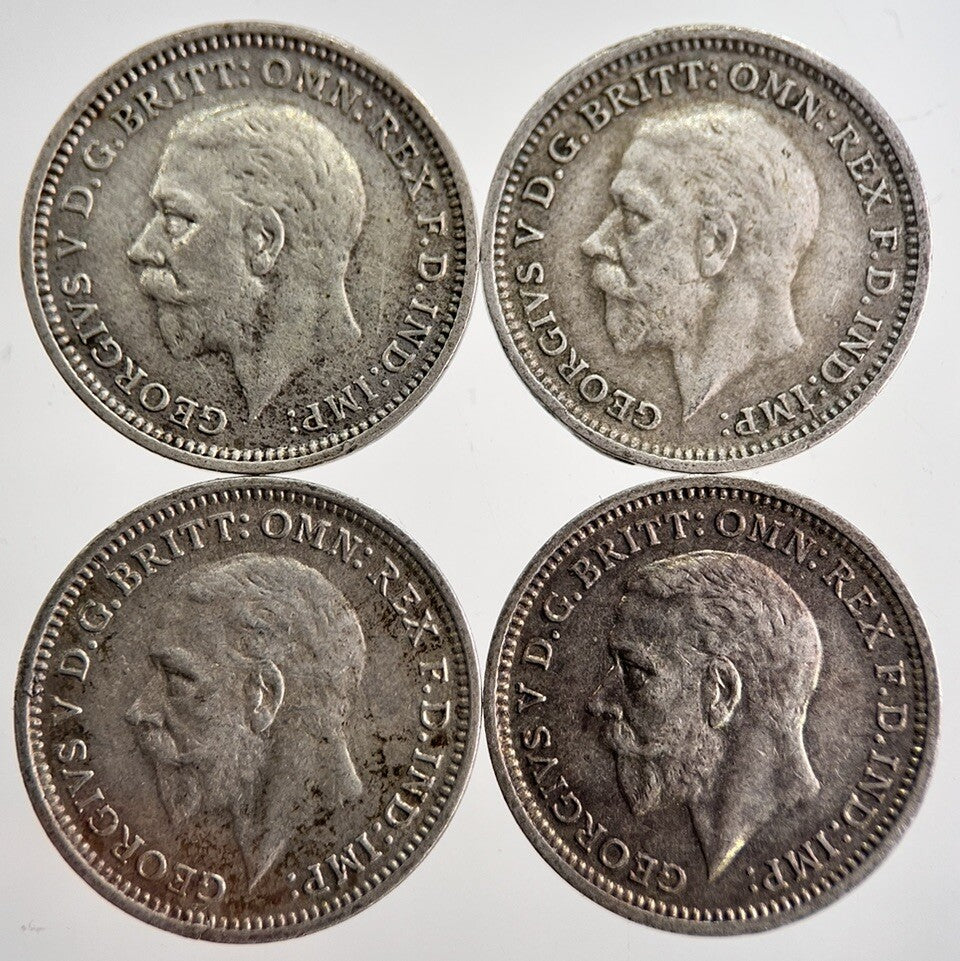 1933/34/35/36 George V Threepence Silver Coins | Very High Grade | a8736