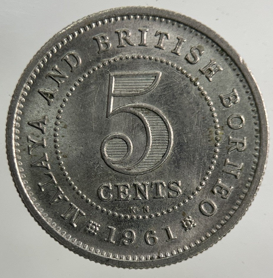 1961 Malaya Settlement Straits 5 Cents Coin | Fine Collectable Grade