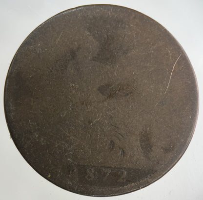 1872 Victoria One Penny Coin | Collectable Grade