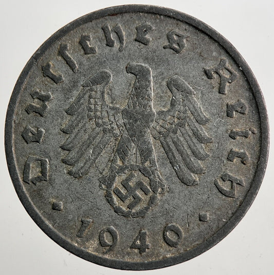 1940 - B Nazi Germany 10 Pfennig Coin | Very High Grade