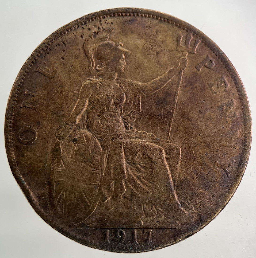1917 George V One Penny Coin | Fair Grade