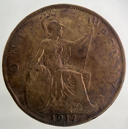 1917 George V One Penny Coin | Fair Grade