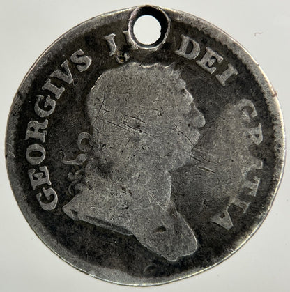1805 Engraved George III 3rd Irish 5 Pence Bank Token Silver Coin