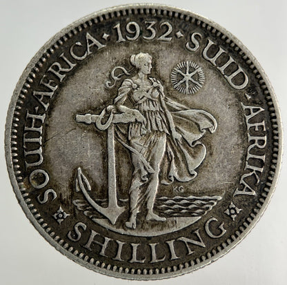 1932 South Africa Shilling Silver Coin | Fine Collectable Grade
