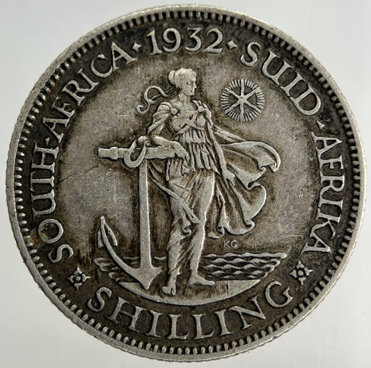 1932 South Africa Shilling Silver Coin | Fine Collectable Grade