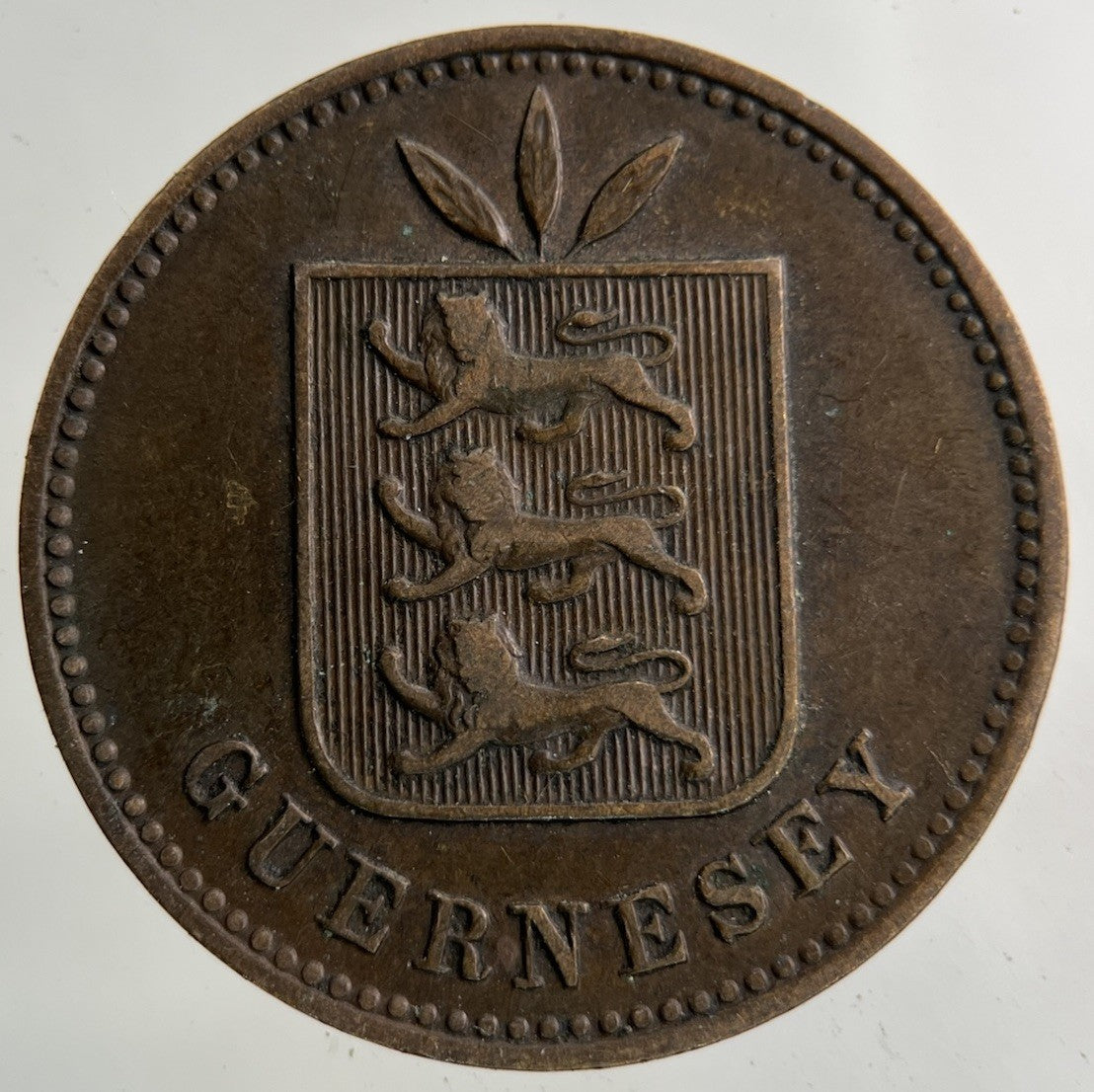 1908 Guernsey 4 Doubles Coin | Fine Collectable Grade
