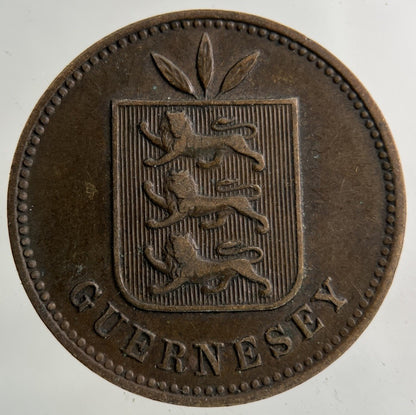 1908 Guernsey 4 Doubles Coin | Fine Collectable Grade