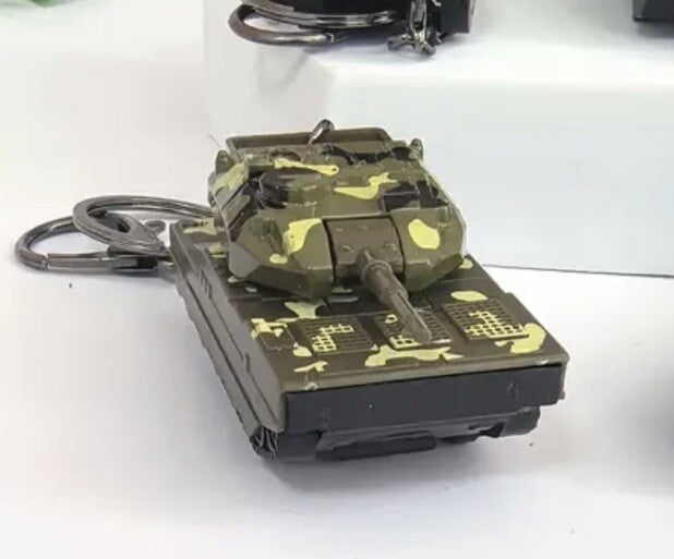 Mini Modern Army Military Tank Shaped Keyring Premium Keychain Gift UK