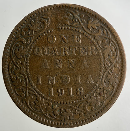 1918 India 1/4 Quarter Anna Coin | Collectable Grade