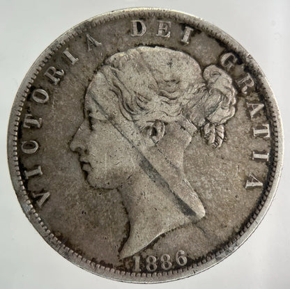 1886 Victoria Half - Crown Silver Coin | Fine Collectable Grade