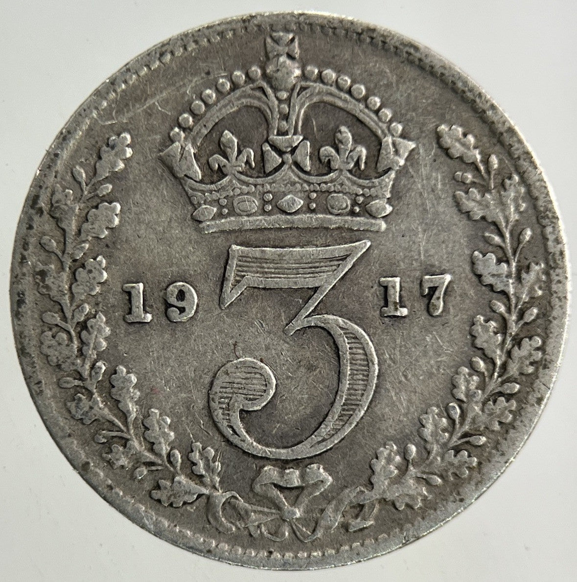 1917 George V Threepence Silver Coin | Fine Collectable Grade