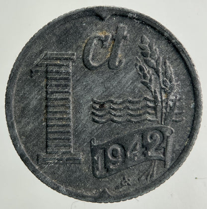 1942 Netherlands 1 Cent Coin | Fine Collectable Grade