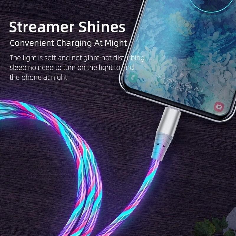 iPhone Lightening Multi - Coloured Flowing LED USB Cable Charging Charger