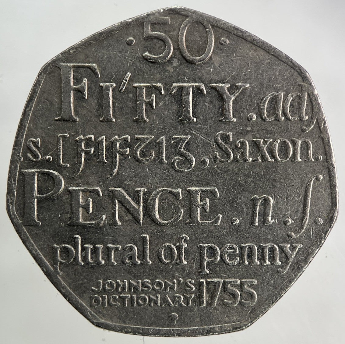 2005 Samuel Johnsons Dictionary 50p Fifty - Pence Coin | Collectable Grade