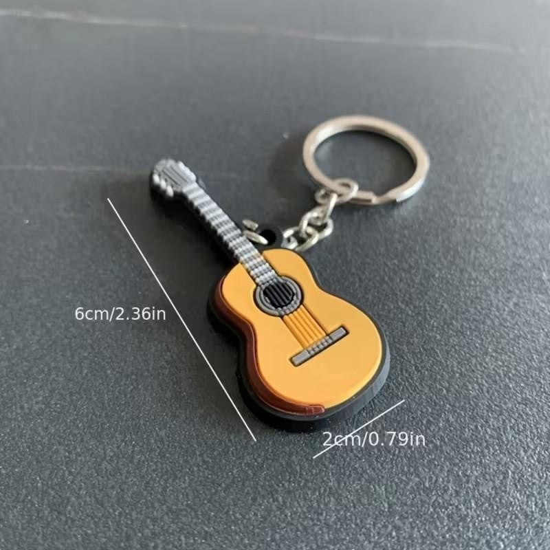 Mini Rubber Classic Guitar Instrument Music Keyring Premium Keychain Gift UK
