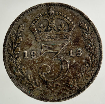 1916 George V Threepence Silver Coin | Fine Collectable Grade