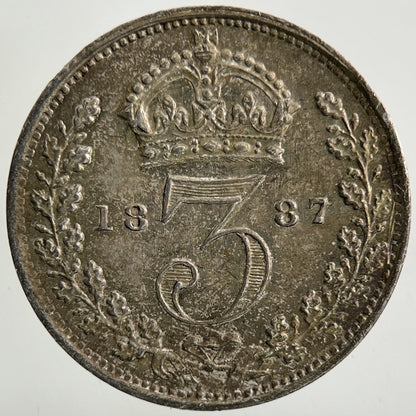 1887 Victoria Threepence Silver Coin | Very High Grade