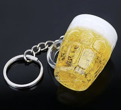 Mini Beer Pint Glass Keyring Premium Keychain Gift UK
