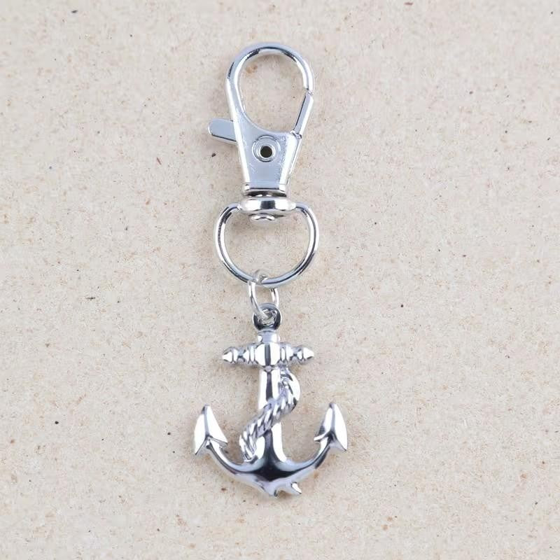 Mini Metal Ship Anchor Keychain Bag Purse Key - Ring UK