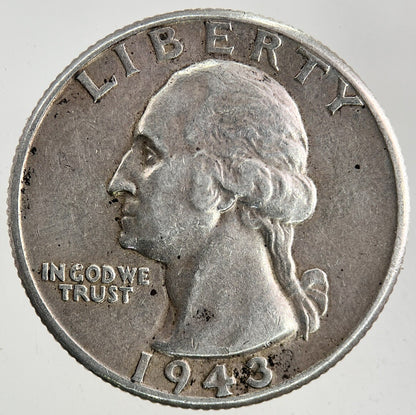 1943 US USA Quarter Silver Coin | Fine Collectable Grade