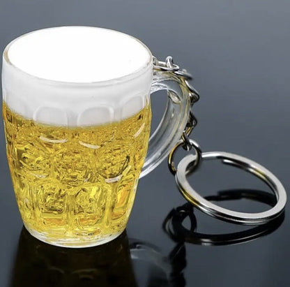 Mini Beer Pint Glass Keyring Premium Keychain Gift UK