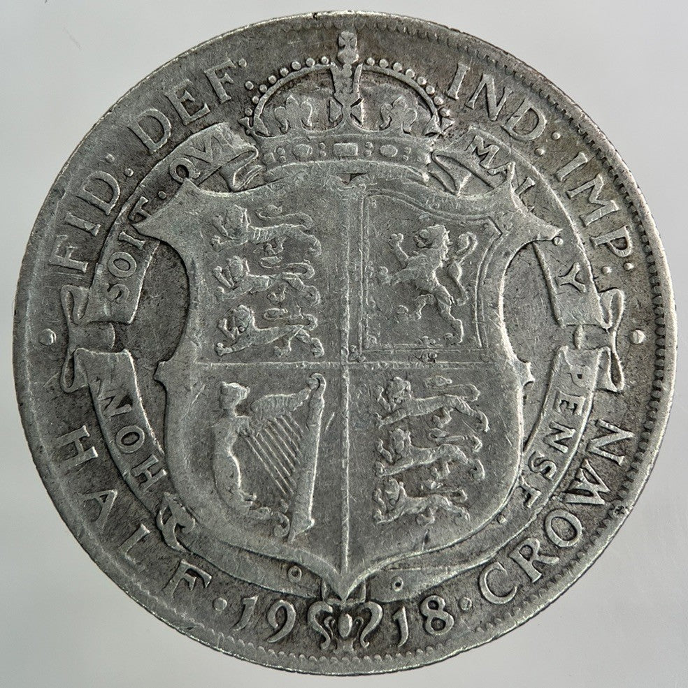 1918 George V Half - Crown Silver Coin | Fine Collectable Grade