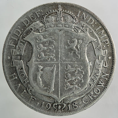1918 George V Half - Crown Silver Coin | Fine Collectable Grade