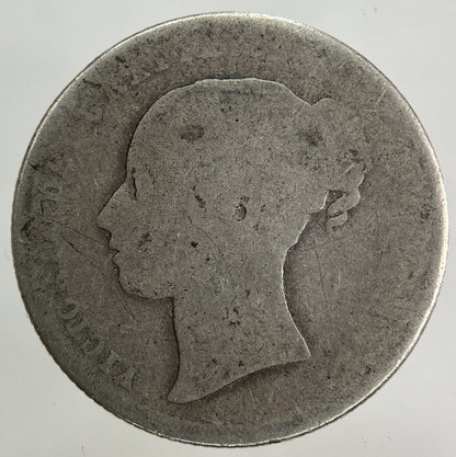 British Victoria Shilling Silver Coin | Worn Grade