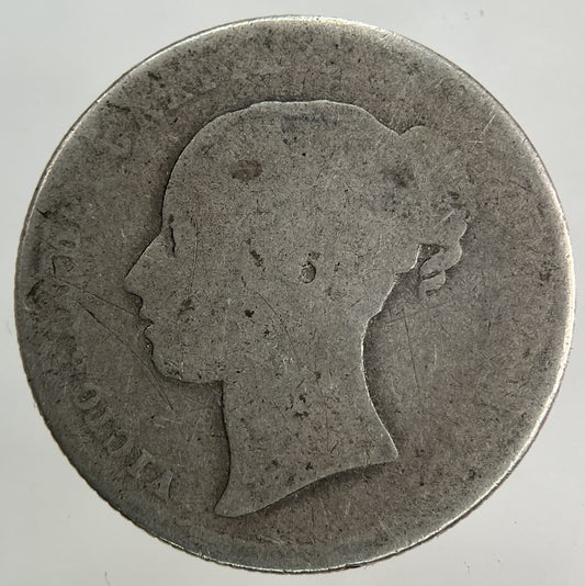 British Victoria Shilling Silver Coin | Worn Grade