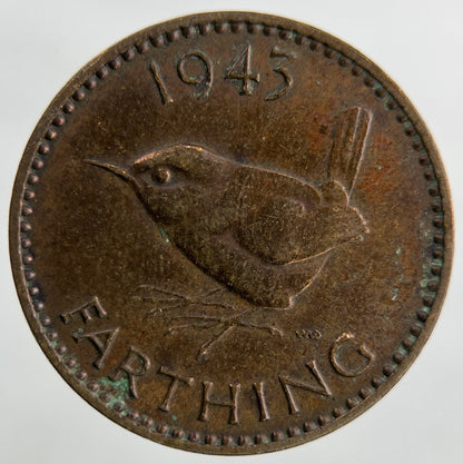 1943 George VI Wren Farthing Coin | Collectable Grade