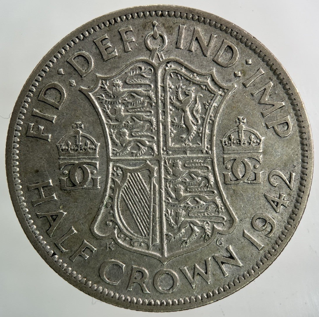 1942 George VI Half - Crown Silver Coin | Fine Collectable Grade
